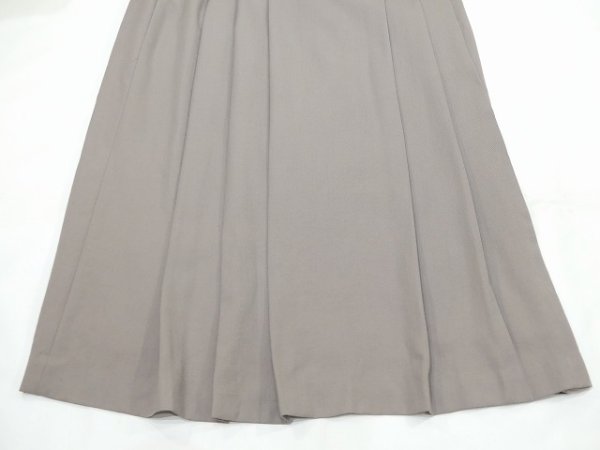 画像8: USA製 80s PUREWOOL グレージュ プリーツ フレア ロング スカート (8)