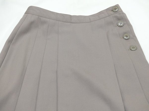 画像7: USA製 80s PUREWOOL グレージュ プリーツ フレア ロング スカート (7)