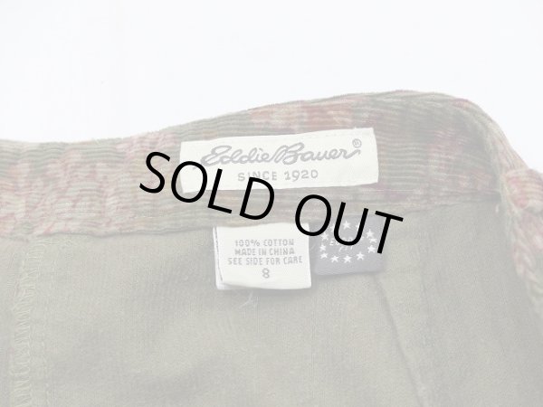 画像6: 90s Eddie Bauer エディーバウアー コーデュロイ 総柄 花柄 前開き スカート (6)