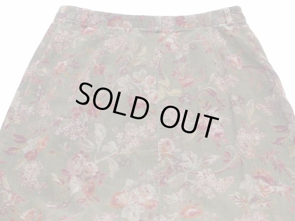 画像10: 90s Eddie Bauer エディーバウアー コーデュロイ 総柄 花柄 前開き スカート (10)