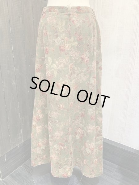 画像3: 90s Eddie Bauer エディーバウアー コーデュロイ 総柄 花柄 前開き スカート (3)