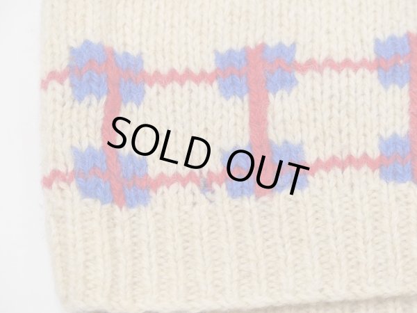 画像12: 80s the eagle's eye 子ネコ キャット 柄 ハンドニット ハイネック ウール セーター (12)