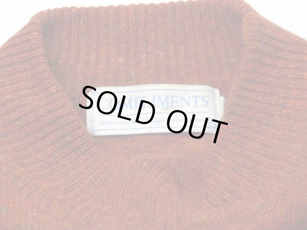 画像6: 90s COMPLIMENTS テラコッタブラウン ミックスカラー ラムウール ハイネック セーター ニット (6)