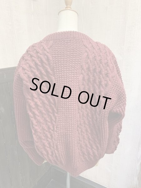 画像3: 〜 80s UNKNOWN ハンドメイド アランニット フィッシャーマンニット セーター (3)