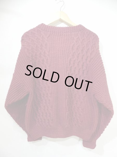 画像5: 〜 80s UNKNOWN ハンドメイド アランニット フィッシャーマンニット セーター (5)