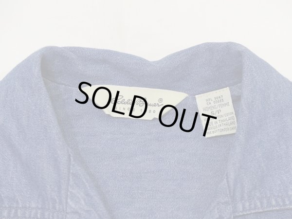 画像7: 90s Eddie Bauer ダンガリー オープンカラー デニム シャツ ワンピース  (7)