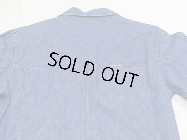 画像12: 90s Eddie Bauer ダンガリー オープンカラー デニム シャツ ワンピース  (12)