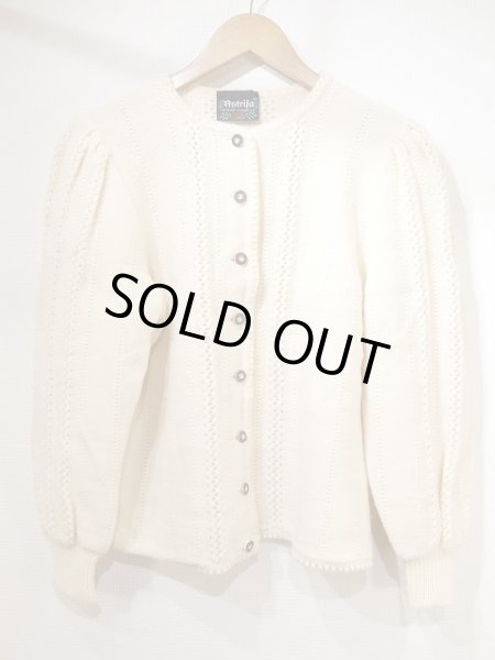 画像4: 70s 80s Astrifa タックドスリーブ ケーブル編み デザイン ウール カーディガン チロル セーター ニット (4)