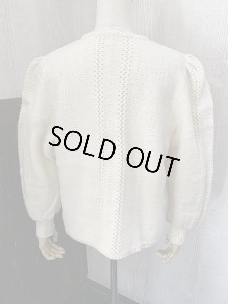 画像3: 70s 80s Astrifa タックドスリーブ ケーブル編み デザイン ウール カーディガン チロル セーター ニット (3)