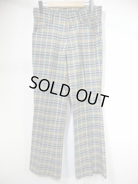 画像4: 70s ビンテージ Sears PUT ON SHOP ブロック チェック フレア パンツ (4)
