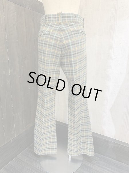 画像3: 70s ビンテージ Sears PUT ON SHOP ブロック チェック フレア パンツ (3)