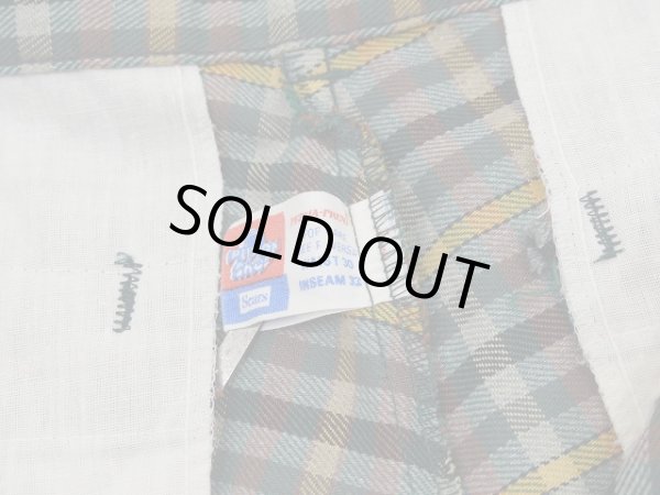 画像11: 70s ビンテージ Sears PUT ON SHOP ブロック チェック フレア パンツ (11)