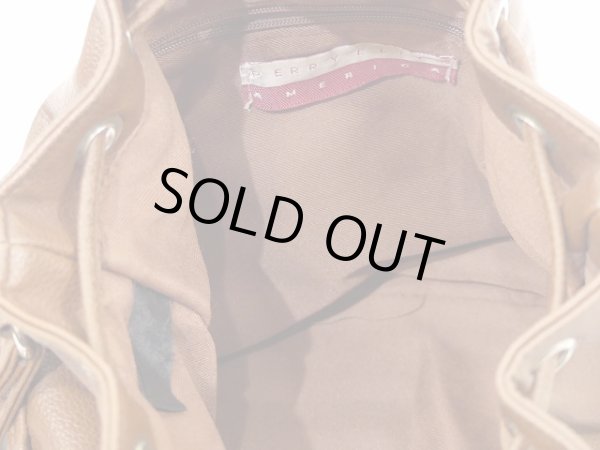 画像9: 90s PERRY ELLIS AMERICA フェイクレザー 巾着 ショルダー バッグ (9)