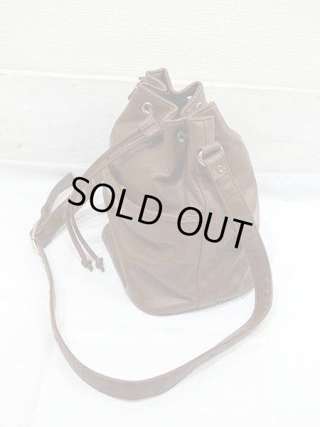 画像3: 90s PERRY ELLIS AMERICA フェイクレザー 巾着 ショルダー バッグ (3)