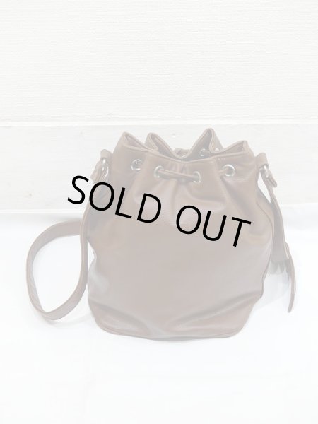 画像4: 90s PERRY ELLIS AMERICA フェイクレザー 巾着 ショルダー バッグ (4)