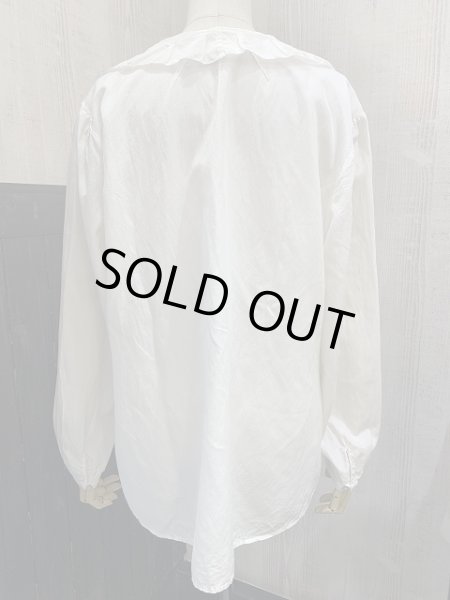 画像3: 90s CHICO'S フリルカラー ピンタック シルク コットン ブラウス (3)