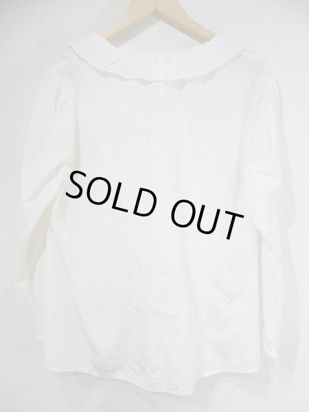 画像5: 90s CHICO'S フリルカラー ピンタック シルク コットン ブラウス (5)