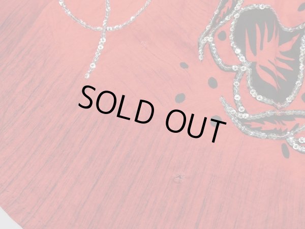 画像12: 50s ビンテージ Laoable スパンコール 絣 サーキュラー ラップ スカート  (12)