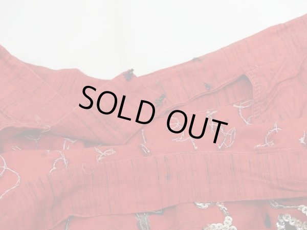 画像8: 50s ビンテージ Laoable スパンコール 絣 サーキュラー ラップ スカート  (8)