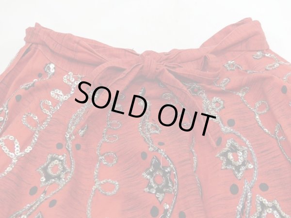 画像14: 50s ビンテージ Laoable スパンコール 絣 サーキュラー ラップ スカート  (14)