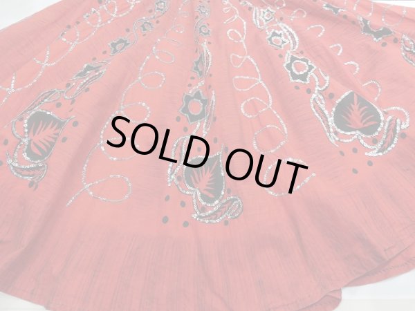 画像11: 50s ビンテージ Laoable スパンコール 絣 サーキュラー ラップ スカート  (11)