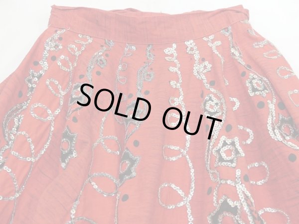 画像9: 50s ビンテージ Laoable スパンコール 絣 サーキュラー ラップ スカート  (9)