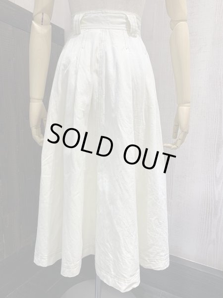 画像3: 80s 前開き ボタン コットン サーキュラー デザイン フレア スカート (3)