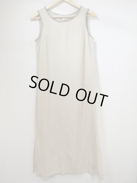 画像4: USA製  90s UNIFORM JOHN PAUL RICHARD ブランケットステッチ リネン風 コットン ノースリーブ ワンピース  (4)