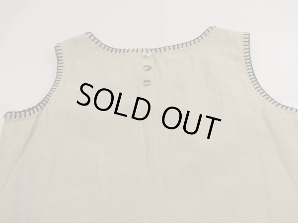 画像12: USA製  90s UNIFORM JOHN PAUL RICHARD ブランケットステッチ リネン風 コットン ノースリーブ ワンピース  (12)