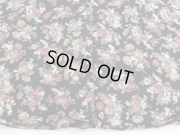 画像11: USA製 90s VINTAGE BLUE 小花柄 前開き ボタン フレア スカート  (11)