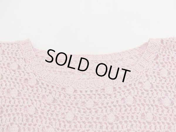 画像6: 80s ビンテージ フレンチスリーブ かぎ編み クロシェ サマー ニット   (6)