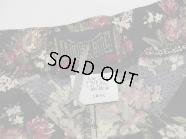 画像6: USA製 90s VINTAGE BLUE 小花柄 前開き ボタン フレア スカート  (6)