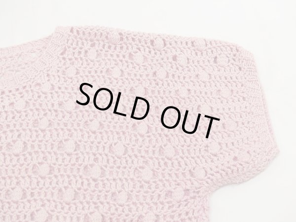 画像7: 80s ビンテージ フレンチスリーブ かぎ編み クロシェ サマー ニット   (7)