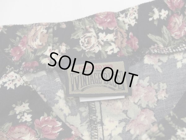 画像5: USA製 90s VINTAGE BLUE 小花柄 前開き ボタン フレア スカート  (5)