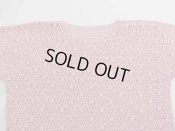 画像8: 80s ビンテージ フレンチスリーブ かぎ編み クロシェ サマー ニット   (8)