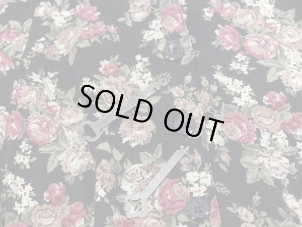 画像10: USA製 90s VINTAGE BLUE 小花柄 前開き ボタン フレア スカート  (10)