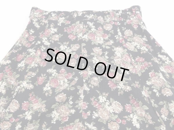 画像13: USA製 90s VINTAGE BLUE 小花柄 前開き ボタン フレア スカート  (13)