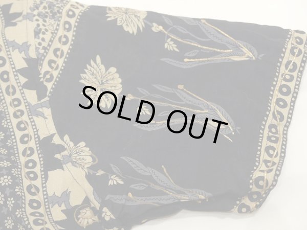 画像8: DEAD STOCK 未使用 ？ ビンテージ LA CERA インド綿 花柄 ゴールドスタンプ エスニック ショートスリーブ ワンピース (8)