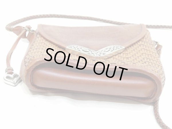 画像6: 80s ビンテージ Brighton ブライトン メッシュレザー ハート タッセル ショルダー ポシェット バッグ  (6)