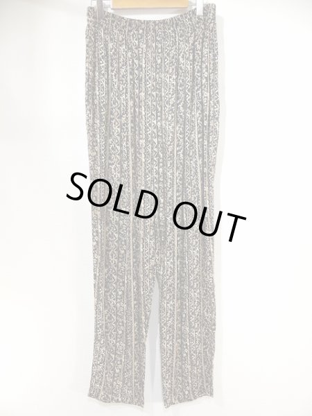 画像4: Rebecca Malone  幾何学模様 ツタ模様 ストライプ 総柄 レーヨン イージーパンツ  (4)
