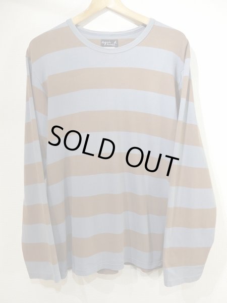 画像4: 90s agnes b アニエスベー ワイド ボーダー ロングスリーブ Tシャツ ロンT カットソー (4)