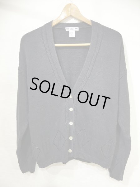 画像4: 90s TIAN COLLECTIONS ラミー×コットン ケーブル編み ニット カーディガン カーデ セーター (4)