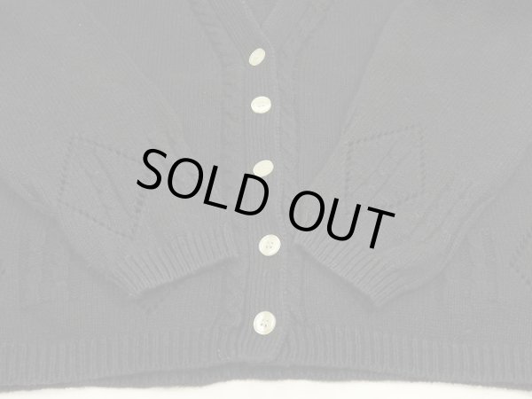 画像10: 90s TIAN COLLECTIONS ラミー×コットン ケーブル編み ニット カーディガン カーデ セーター (10)