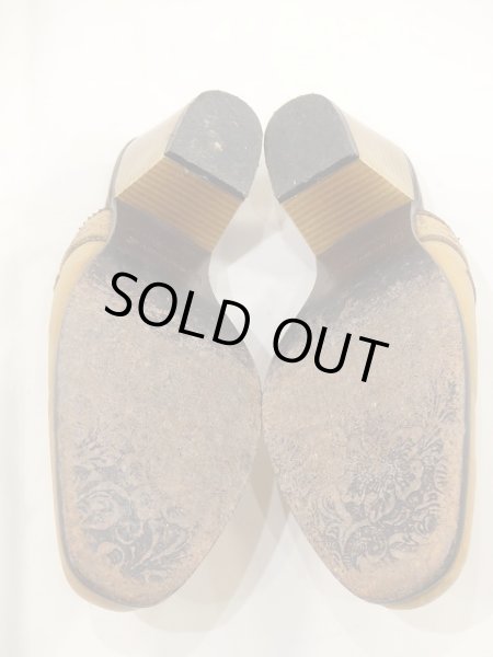 画像11: 90s SONORA レザー クラフト ウエスタン スタイル ミュール サボ  サンダル   (11)