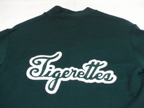 画像9: 50s ビンテージ Kandel Tiggerettes レタード レターマン バーシティ カーディガン ウール ニット カーデ (9)