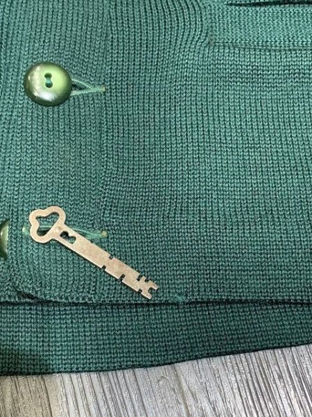 画像12: 50s ビンテージ Kandel Tiggerettes レタード レターマン バーシティ カーディガン ウール ニット カーデ (12)