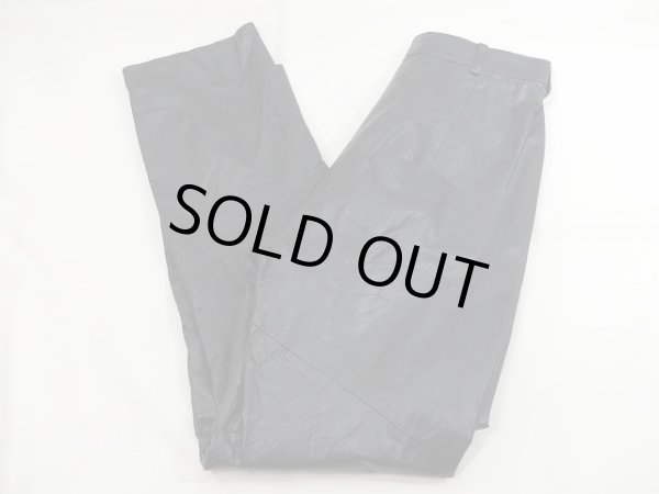 画像6: 80s ビンテージ BYRNES ＆ BAKER 2タック テーパード レザー パンツ   (6)