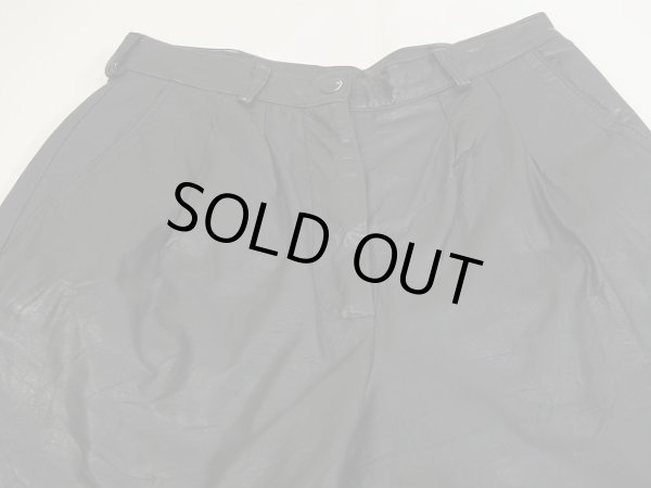 画像7: 80s ビンテージ BYRNES ＆ BAKER 2タック テーパード レザー パンツ   (7)