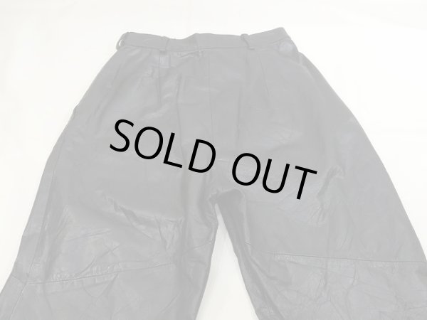 画像11: 80s ビンテージ BYRNES ＆ BAKER 2タック テーパード レザー パンツ   (11)