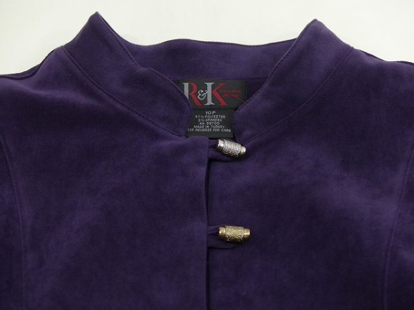 画像10: 90s R&K フェイクスエード マオカラー チャイナ ジャケット セットアップ   (10)